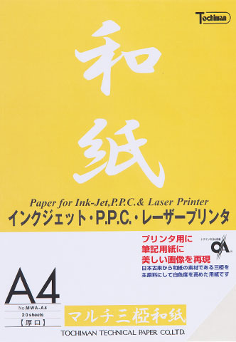 ﾏﾙﾁ和紙 中性紙 厚口(三椏)(ｲﾝｸｼﾞｪｯﾄ・ﾚｰｻﾞｰ可)　 MWA